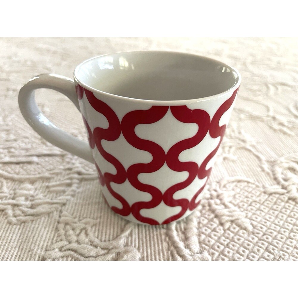 Crate & Barrel Geometric Design Mug Red White Cup Replacement
